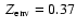 $~{Z}_{\rm env}=0.37$