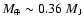 ${M}_\oplus\sim 0.36~M_{\rm J}$