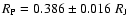 $R_{\rm P}=0.386 \pm 0.016~R_{\rm J}$