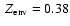 $~{Z}_{\rm env}=0.38$