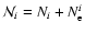 ${\cal N}_{i}=N_{i}
+N_{\rm e}^{i}$