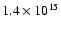 $1.4\times10^{15}$