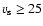 $v_{\rm s}\geq 25$