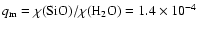 $q_{\rm m}=\chi({\rm SiO})/\chi({\rm H_2O})=1.4\times 10^{-4}$