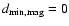 $d_{\rm min,mag} = 0$