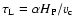 $\tau _{\rm L}=\alpha H_{\rm P}/v_{\rm c}$
