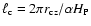 $\ell_{\rm c}=2 \pi r_{\rm cz} / \alpha H_{\rm P}$