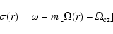 \begin{displaymath}\sigma(r) = \omega - m
\left[\Omega(r)-\Omega _{\rm cz} \right]
\end{displaymath}