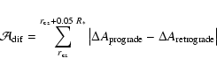 \begin{displaymath}{\cal A}_{\rm dif}=\sum_{r_{\rm cz}}^{r_{\rm cz}+0.05~R_*} \l...
...\Delta A_{\rm prograde}-
\Delta A_{\rm retrograde} \right\vert
\end{displaymath}