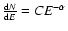 $\frac{{\rm d}N}{{\rm d}E}=C E^{-\alpha}$