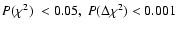 $\hbox{$P(\chi^2)$ }<0.05,~P(\Delta \chi^2)<0.001 $