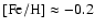 ${\rm [Fe/H]} \approx -0.2$