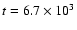 $t=6.7\times 10^3$