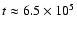 $t \approx 6.5\times10^5$