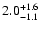 $\rm 2.0_{-1.1}^{+1.6}$