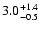 $\rm 3.0_{-0.5}^{+1.4}$