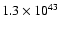 $1.3\times10^{43}$