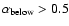 $\alpha_{\rm below} > 0.5$