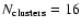 $N_{\rm clusters} = 16$