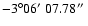 $-3^{\circ} 06\hbox{$^\prime$ }07.78\hbox{$^{\prime\prime}$ }$