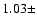 $1.03 \pm$