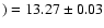 $) =13.27\pm0.03$