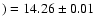 $) = 14.26\pm 0.01$