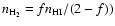 ${n_{\rm H_2}}=f n_{\rm HI}/(2-f))$