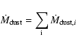 \begin{displaymath}%
\dot{M}_{\rm dust} = \sum_{\rm i} \dot{M}_{{\rm dust},i}
\end{displaymath}