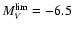 $M_V^{\rm lim}=-6.5$