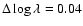 $\Delta\log\lambda=0.04$