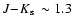 $\mbox{$J\!-\!K_{\rm s}$ }\sim1.3$