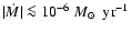 $\vert\dot{M}\vert\la10^{-6}~\mbox{$M_{\odot}$ }~{\rm yr}^{-1}$