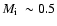 $\mbox{$M_{\rm i}$ }\sim0.5$
