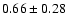 $ 0.66\pm0.28$