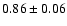 $0.86\pm0.06$