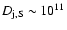 $D_{\rm j,S}\sim
10^{11}$