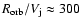 $ R_{\rm orb}/V_{\rm j}\approx 300$
