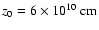 $z_0= 6\times 10^{10}~\rm {cm}$