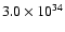 $3.0\times 10^{34}$