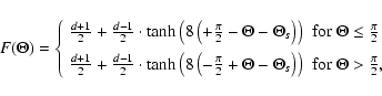 \begin{displaymath}%
F(\Theta)=
\left\{
\begin{array}{ll}
\frac{d+1}{2} + \fr...
...& \textnormal{for } \Theta > \frac{\pi}{2},
\end{array}\right.
\end{displaymath}