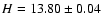 $H=13.80\pm 0.04$