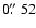 $0\hbox{$.\!\!^{\prime\prime}$ }52$