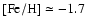 ${\rm [Fe/H]}\simeq -1.7$