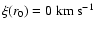 $\xi(r_0) = 0~{\rm km} ~ {\rm s}^{-1}$