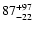 $\rm 87^{+97}_{-22}$