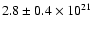 $2.8\pm0.4\times 10^{21}$