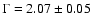 $\Gamma = 2.07 \pm 0.05$