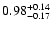 $\rm0.98^{+0.14}_{-0.17}$