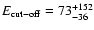 $E_{\rm cut-off} = 73^{+152}_{-36}$